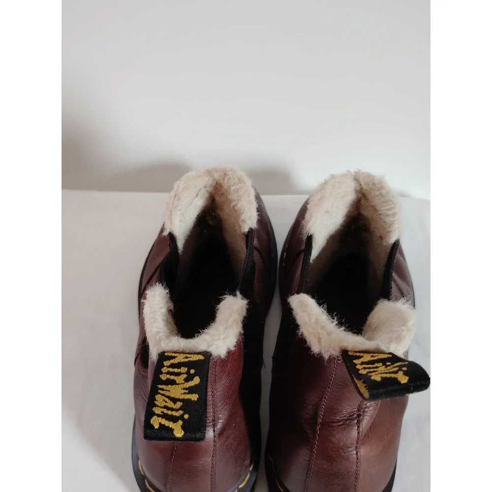 Dr. Martens 2976 FL Fur Lined Dark Brown Leather Chelsea Western Boots Men 12